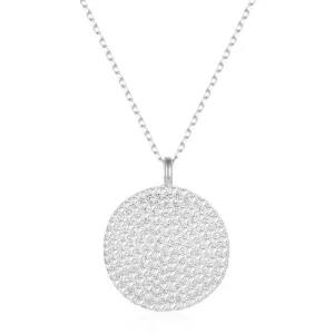 1.32 Ct Moissanite Cluster Pendant Necklace 18'' 14K White Gold Gift New