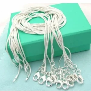 10pcs Hot Sale 925 Sterling Solid Silver 1mm Snake Chain Necklace Jewelry Gift