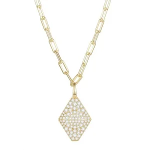 Elegant Charm! .96 Ct Moissanite Radiant Pendant Necklace 14K Yellow Gold Gift