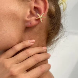 Fashion Starfish Flower Sun Moon Nails Bone Earrings Clip Women Jewelry Gift New